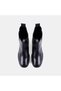 Women's Black Round Toe Leather Chelsea Boots - 6