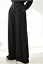 Women's Black Top and Bottom Draped Modal Set Tkm-19000516 - 4