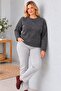 Women's Water Drop Stone Embroidered Crew Neck Comfortable Fit Knitwear Sweater C27051-Anthracite - 8