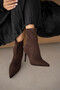 Aurex Thin Heel Pointed Toe Women's Boots - Brown Suede - 2