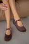 Livane Short Heel Adjustable Gold Accessory Detail Women's Shoes - Brown Suede
