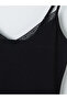 Ozmarka New Season Black Lace Detailed String Strap Women's Undershirt - 6