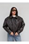 Shoulder Zipper Leather Jacket - 2