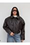 Shoulder Zipper Leather Jacket - 4