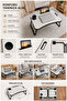 Decorative Folding Laptop Stand for Bed and Sofa, Breakfast Table with Cup Holder and Tablet Slot - Laptop Stand - 7
