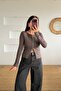 Brown Soft Textured Buttoned Blouse - 4
