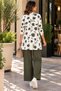 Floral Patterned Elegance – Women's Long Modal Jacket Viscose Blouse Triple Pant Set - 3