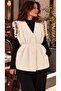 Elastic Waist Buttoned Beard Knitwear Women's Floral Vest - 4