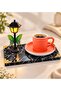 Orange Coffee Cup and Wooden Incense Burner Gift Set with Led Street Lamp - 4
