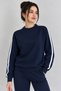 Women's Striped Detail Circular Neck Sweatshirt
