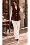 Elastic Waist Buttoned Beard Knitwear Women's Floral Vest - 5