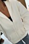 Ecru Hooded Zippered Sweat Cardigan - 3