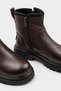 Children's Genuine Leather Boots with Fur Inside and Zipper, Winter Boots with Non-Slip Sole - 8