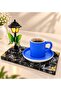 Blue Coffee Cup and Wooden Incense Burner Gift Set with Led Street Lamp - 3