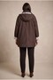 Line Detailed Plus Size Trench Coat Brown - 6