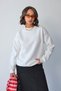 Women's Oversize Basic Crew Neck Sweatshirt Ecru – 3 Thread Ribbed Fleece - 5