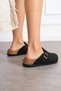 Eliz Women's Leather Black Comfortable Cork Sole Daily Sabo Daily Boston Slippers - 3