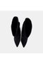Women's Black Draped Pointed Toe Heeled Suede Leather Boots - 6