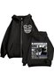 Radiohead Printed 3 Thread Zippered Cardigan Oversized with Embroidery