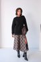 Women's Oversize Basic Crew Neck Sweatshirt Black – 3 Thread Raster Fleece - 6