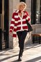Amelie Red and White Knitwear Cardigan & Scarf