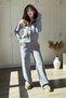 Hooded Button Detailed Thessaloniki Fabric Cardigan Set - 8
