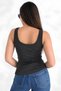 Anthracite Fitted Pool Neck Tank Top |   Thick Strapped Ribbed Camisole Knitted Fabric |   98% Cotton 2% Elastane Flexible Body-Fitting Basic Undershirt - 2
