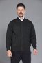 Anthracite Men's Dad and Middle-Aged Knitwear Double Steel Knit Sleeve and Size Lined Acrylic Covered Hidden Zipper Pocket Dad Cardigan
