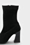 Lenka Stretch Side Zipper Pointed Toe Heeled Women's Boots - 4
