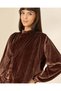 Women Brown Velvet Casual Jacket - 3