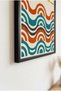 Geometric Sun and Waves Black Wooden Framed Mdf Living Room Painting Huhu3294 - Single Painting Black Frame - 3