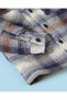 Infant Boys Navy Checked Sherpa Collar Shacket - 3