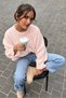 Women's Crew Neck Oversize Soft Textured Salmon Knitwear Sweater Daily Use Seasonal