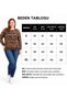 Qya Women's Large Size Black and Gray Patterned Soft Crew Neck Sweatshirt - 5