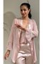 3 Piece Women's Satin Pajama Set with Lace Bustier |   Pajama Set with Dressing Gown, Dowry Set, Bride's Transparent Bustier - 5