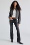 Women's Black Low-Rise Slim-Straight Spanish Flare Jeans - 2