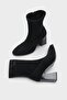 Lenka Stretch Side Zipper Pointed Toe Heeled Women's Boots - 5