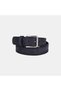Men's Black Sporty Nubuck Leather Belt with Stitching Detail
