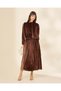 Women Brown Velvet Casual Jacket - 5