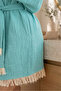 Muslin Peshtemal Kimono Bathrobe Short - 100% Cotton, Natural Texture - 6