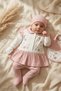 Mia Flora 5-Piece Baby Hospital Discharge Set - Dried Rose Flower Embroidered Ribbed Cotton Baby Set - 3