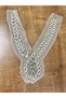 22X10 cm Stone Bead Embellished Collar Applique - 4