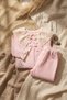 Baby Girl Light Pink Muslin 2-Piece Set - Lace Detailed Wide Collar Embroidered Blouse and Pants Combination - 6