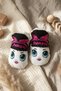 Princess Embroidered Cotton Baby Booties - Soft Textured Baby Girl Home Shoes and Slippers - 4