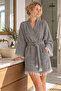 Muslin Peshtemal Kimono Bathrobe Short - 100% Cotton, Natural Texture