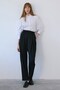High Waist Carrot Shape Black Trousers