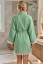 Muslin Peshtemal Kimono Bathrobe Short - 100% Cotton, Natural Texture - 2