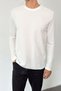 Men's Crew Neck Waffle Textured Sweatshirt White - 27K 5851-1 - 2
