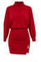 Draped Short Dress with Slit and Skirt Accessories - 2