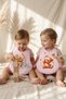 Set of 2 Pink Gingham Liquid-Proof Baby Bibs - 6-18 Months Cute Teddy Bear and Teddy Bear Figured Pofu - 3